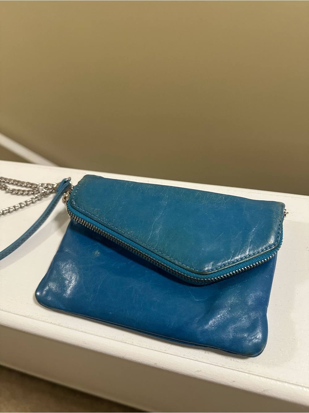 HOBO Teal-Blue Leather Zip Wristlet - Picture 7 of 7